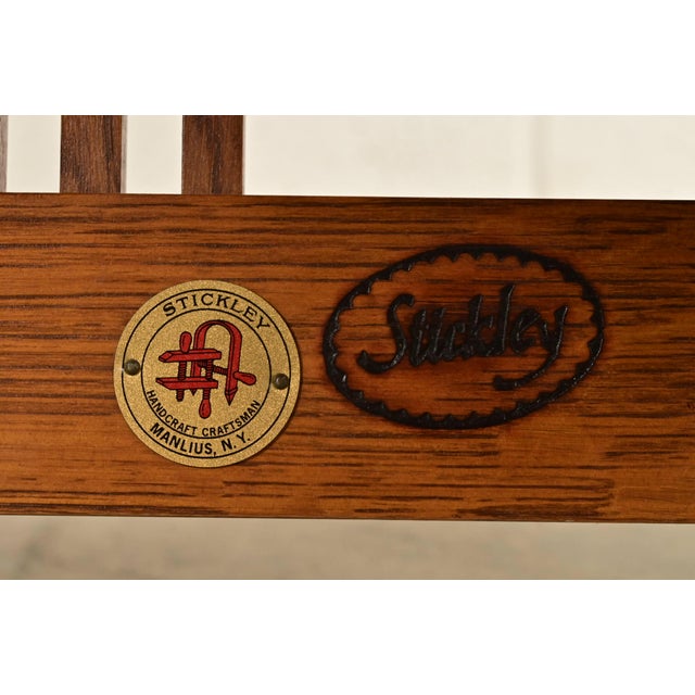 Stickley Mission Oak Arts & Crafts Spindle Benches or Settees, Pair For Sale - Image 12 of 14