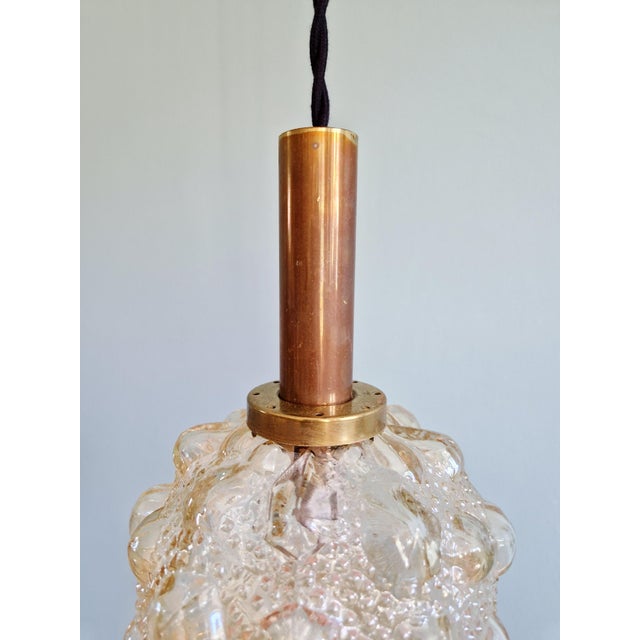 Amber Bubble Glass Pendant Light by Helena Tynell for Glashütte Limburg, 1970s, Set of 3 For Sale - Image 13 of 18