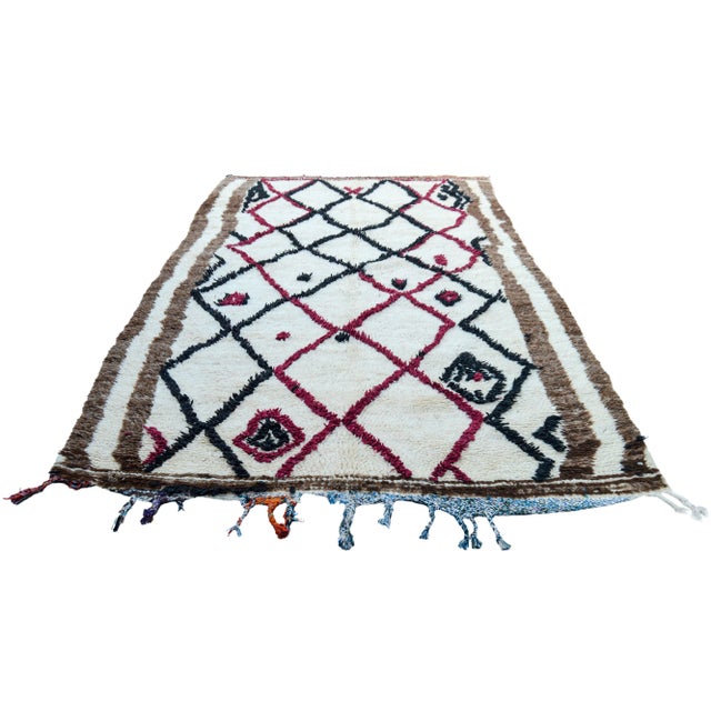 Mid 20th Century Vintage Moroccan Rug - 8' X 4'8'' For Sale - Image 4 of 10