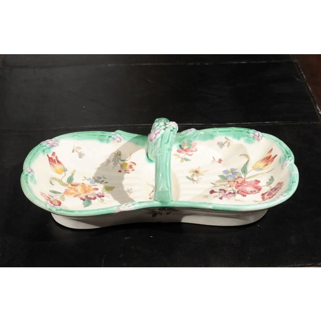 French 19th Century Longchamp Majolica Asparagus Server with Floral Decor For Sale - Image 9 of 12