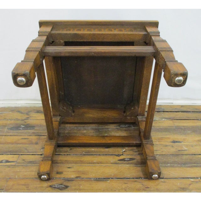 Mid 20th Century Mid 20th Century Romweber Viking Oak Copper Top Plant Stand For Sale - Image 5 of 6