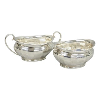Antique "Unity" Ai Silver Plated Edwardian Sugar Bowl & Creamer Milk Jug England For Sale