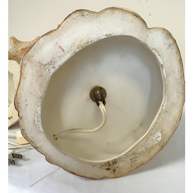 Vintage Ceramic Conch Shell Table Lamps C1986- A Pair For Sale - Image 15 of 18