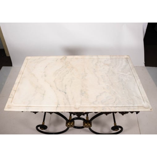 French Marble Top Bakers Table | Chairish