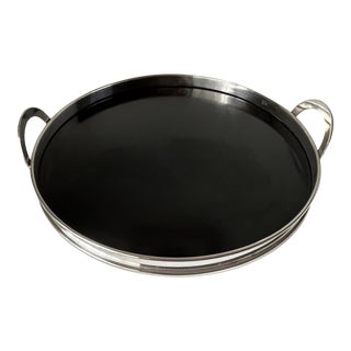Italian Mid-Century Formica & Silver Handled Serving Tray-Eisenberg Lozano For Sale