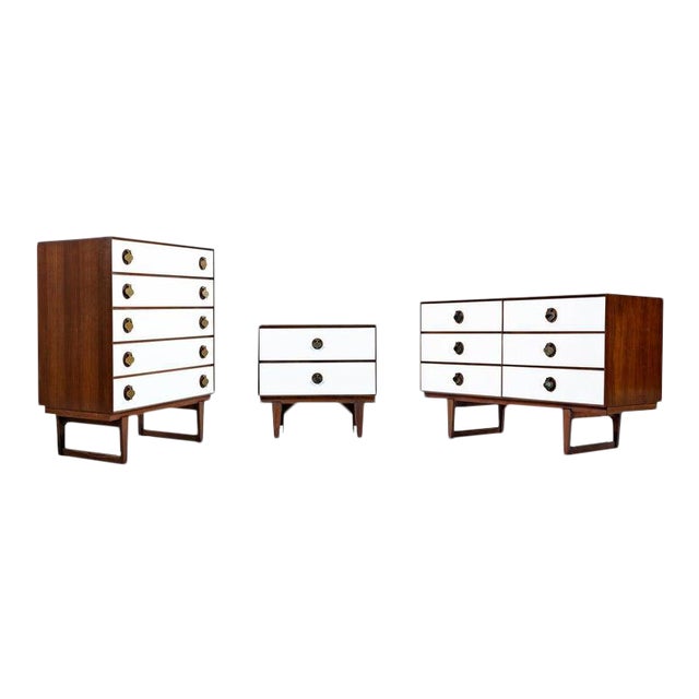 Mid Century Modern Moroccan Style Brass Spade Pull Bedroom Set By