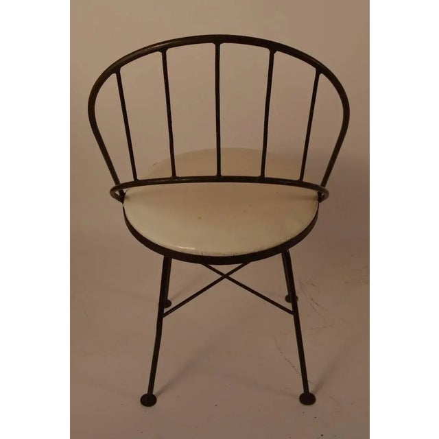1950s Set of Four Wrought Iron Swivel Chairs For Sale - Image 5 of 6