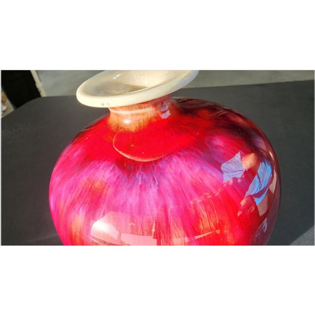 Burgundy Stunning Marked Chinese Jingdezhen Oxblood Flambe Vase For Sale - Image 8 of 13