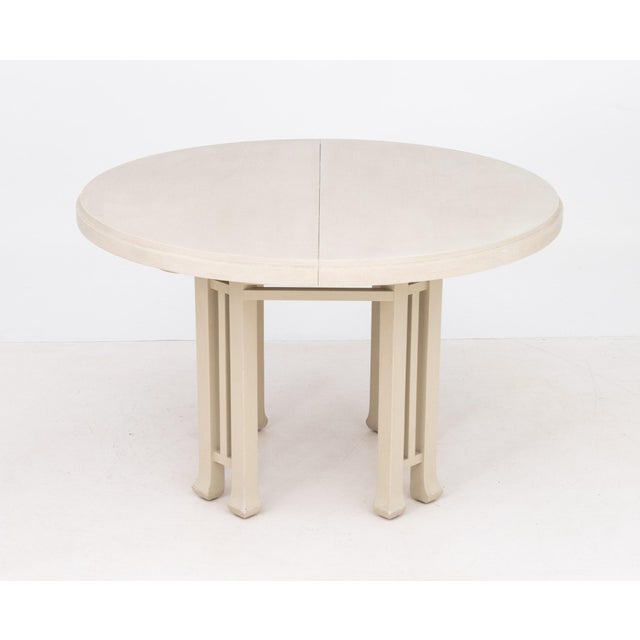 Karl Springer Style Grasscloth Dining Table For Sale - Image 9 of 13