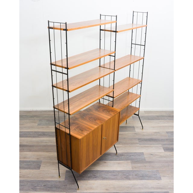 Free-Standing Shelf with Black Metal Ladders, 1960s For Sale - Image 6 of 16