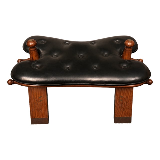 Vintage Moroccan Camel Saddle Stool For Sale