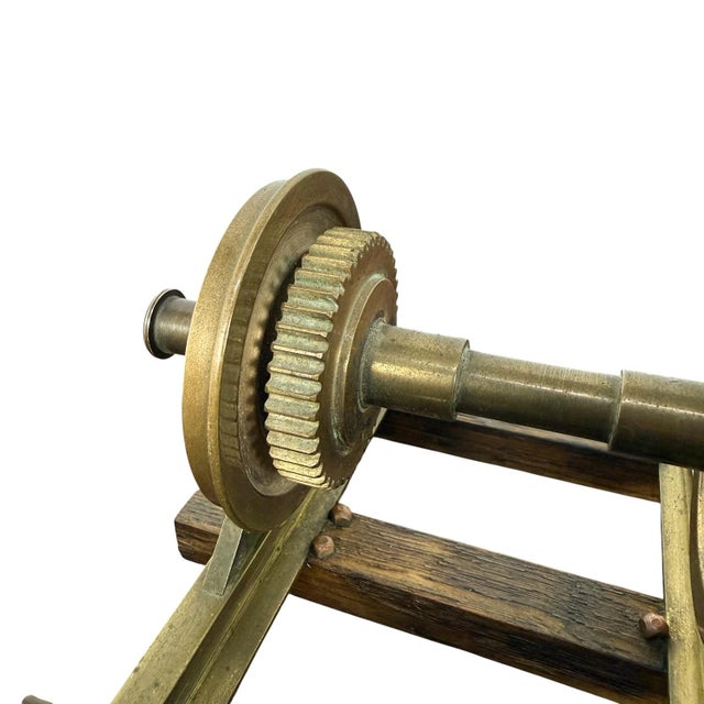 Wood Vintage Brass Railway Wheelset Display Model Paper Press, 1920s For Sale - Image 7 of 10