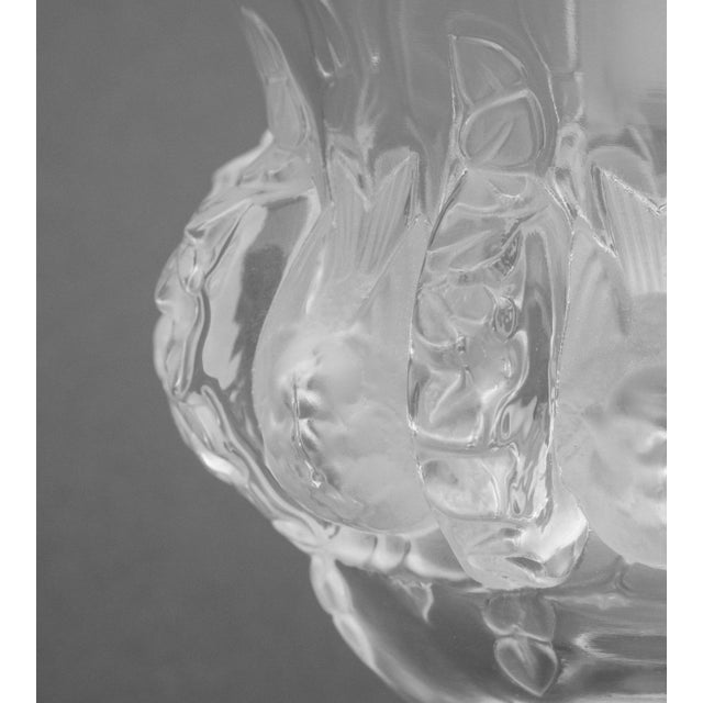 Lalique Crystal "Dampierre" Vase, originally designed by Marc Lalique in 1948, decorated with frosted glass birds and...