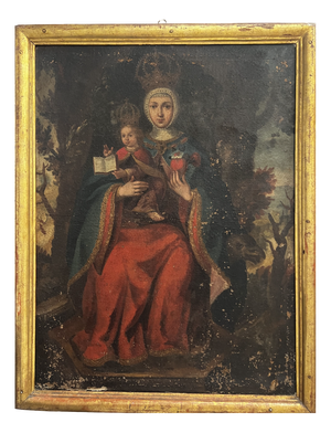 Anonimo, Spanish School, Virgin and Child, 1680, Oil on Canvas, Framed