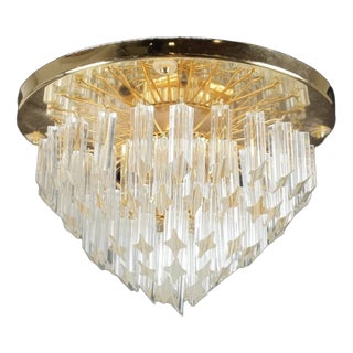 Crystal Ceiling Light attributed to Paolo Venini for Novaresi, 1960s For Sale