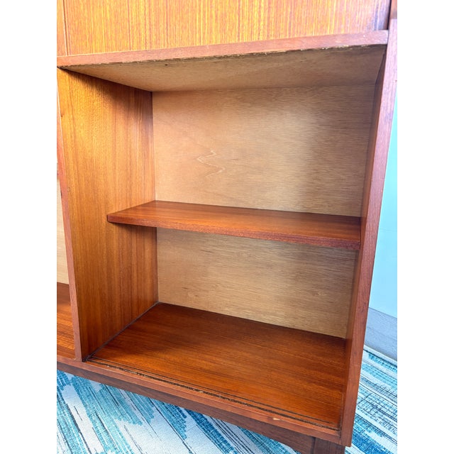 Authentic Vintage British Mid-Century Teak Drop-Front Cabinet Bar Inspired by G Plan For Sale - Image 10 of 13