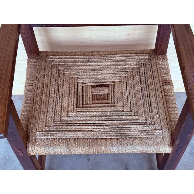 20th Century Pair of Catalan Throne Armchairs in Walnut and Caned Seats For Sale - Image 14 of 18