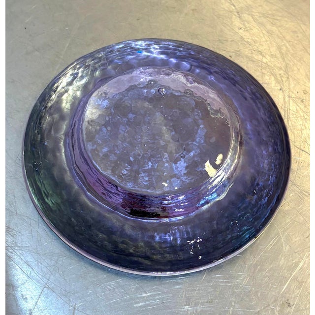 Mid-Century Modern Murano Style 1960s Purple Art Glass Heavy Ash Tray / Change Tray For Sale - Image 3 of 4