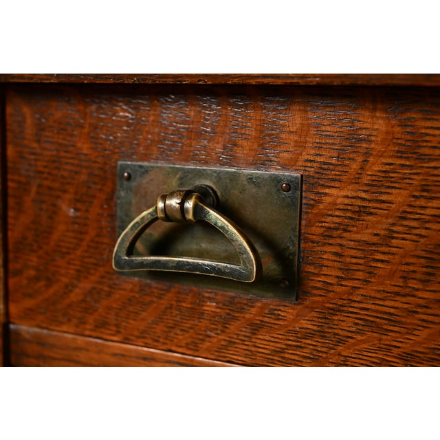 Brown Stickley Brothers Style Antique Mission Oak Arts & Crafts Sideboard or Bar Cabinet, Circa 1910 For Sale - Image 8 of 16