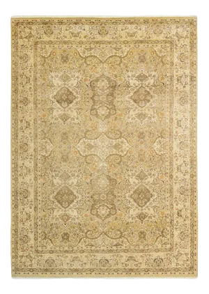 Mogul Collection Hand-Knotted Area Rug - Green 6' 3" x 8' 10"