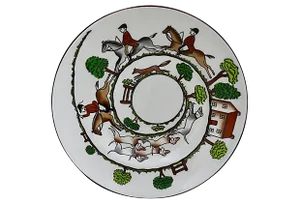 English Hunting Scene Cake / Bread Plate