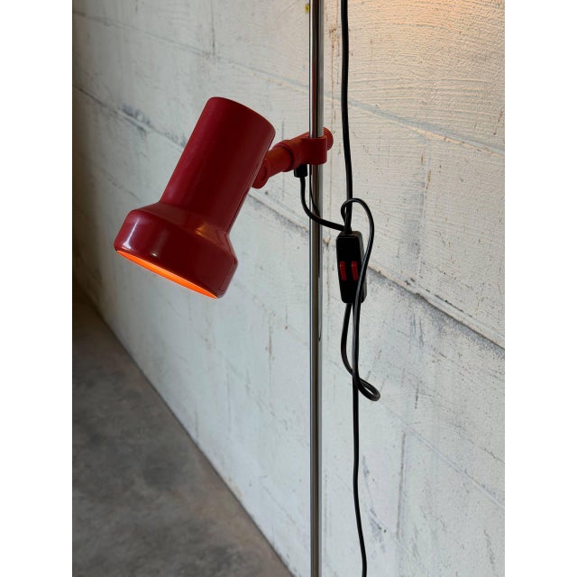 Red Metal Dual Shade Floor Lamp Mid-Century Modern 1970s For Sale - Image 10 of 11