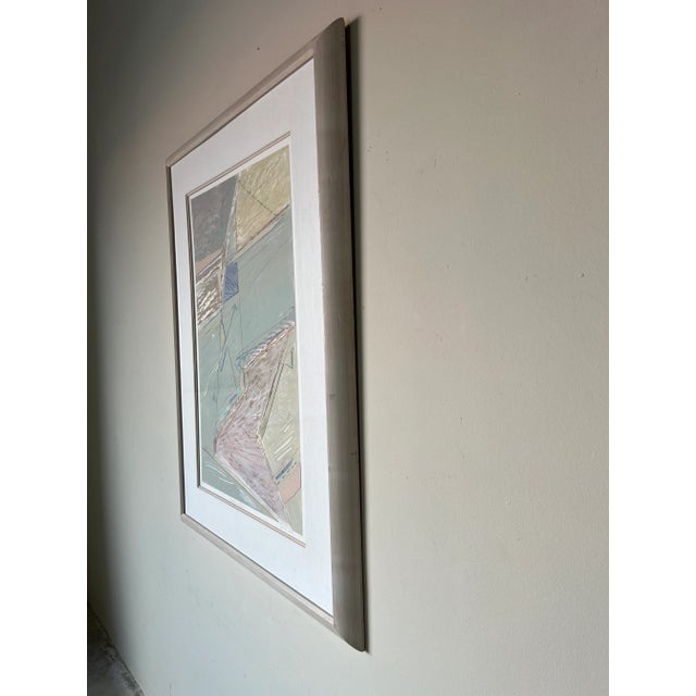 Abstract 80's Patricia A. Beatty " Speaking Mi Tongues " Mixed Media Art-Work For Sale - Image 3 of 13