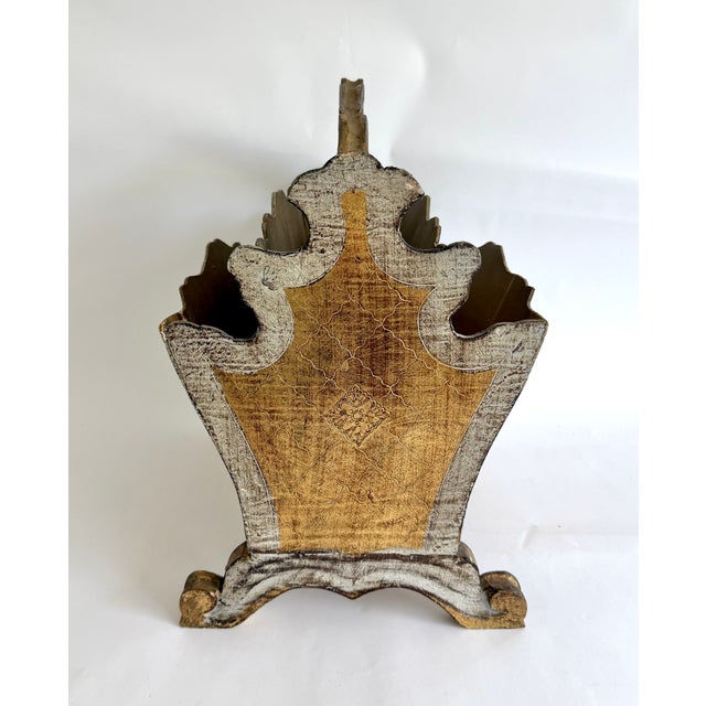 Gold 1960s Italian Florentine Giltwood Magazine Rack For Sale - Image 8 of 10