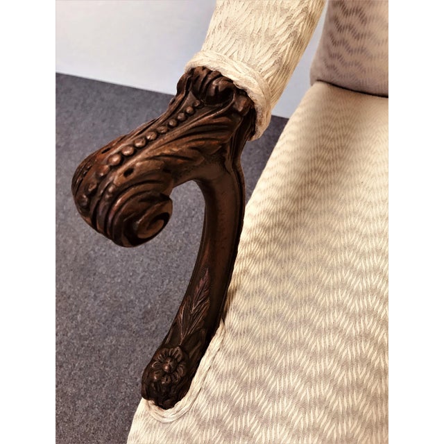 Traditional Late 19th Century Antique Georgian Style Carved Walnut Armchair For Sale - Image 3 of 13