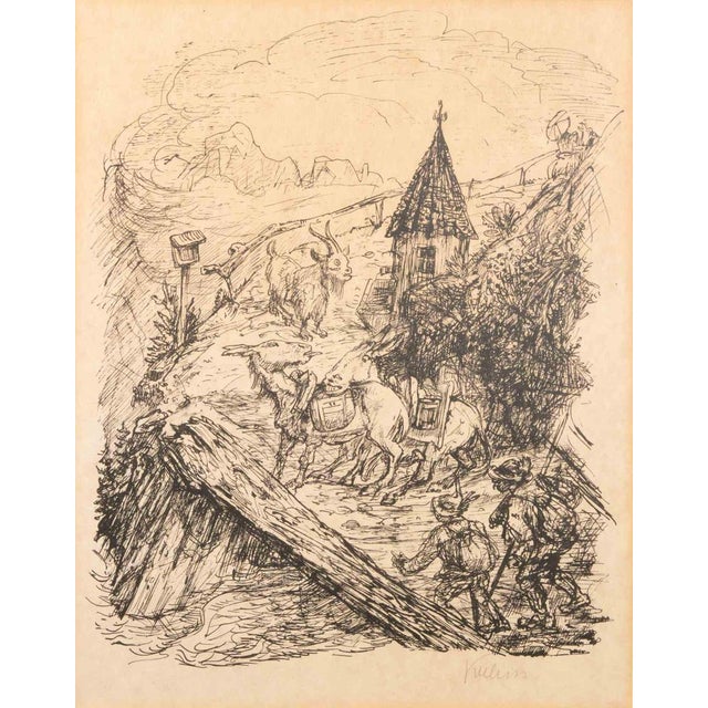 1920s Alfred Kubin, Transport in the Mountains, Lithograph, 1929 For Sale - Image 5 of 5