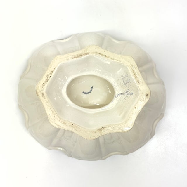 Vintage Secla Portugal White Ironstone Monteith-Style Serving Bowl For Sale - Image 10 of 11