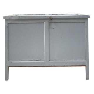 Vintage Painted Wooden Chest For Sale