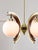 Mid-Century Modern Italian Brass and Opaline Chandelier For Sale - Image 5 of 17