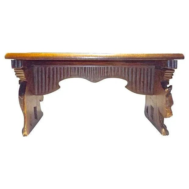 Antique; 19th century, German, Black Forest, hand-carved, folding mantel shelf with a center fluted folding panel and two...