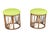 1960s Bamboo Ottomans With Lemon Upholstery- A Pair For Sale - Image 9 of 12