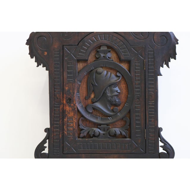 Wood Antique Spanish Wall Cabinet with Knight Dark Patina, 1890 For Sale - Image 7 of 9