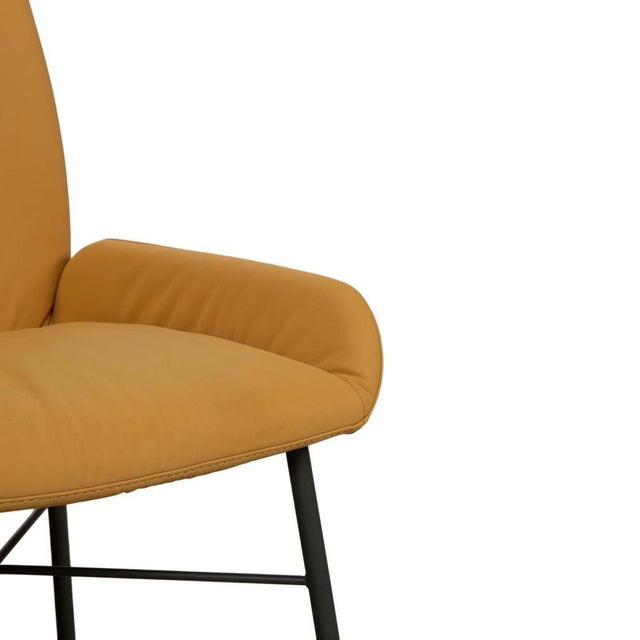 S1000 Dining Chairs in Yellow Leather, Set of 4 For Sale - Image 5 of 14