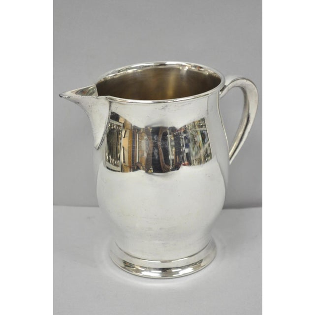Vintage Silver Plated Copper Bulbous Lemonade Beverage Restaurant Water Pitcher. Circa Mid 20th Century. Measurements:...