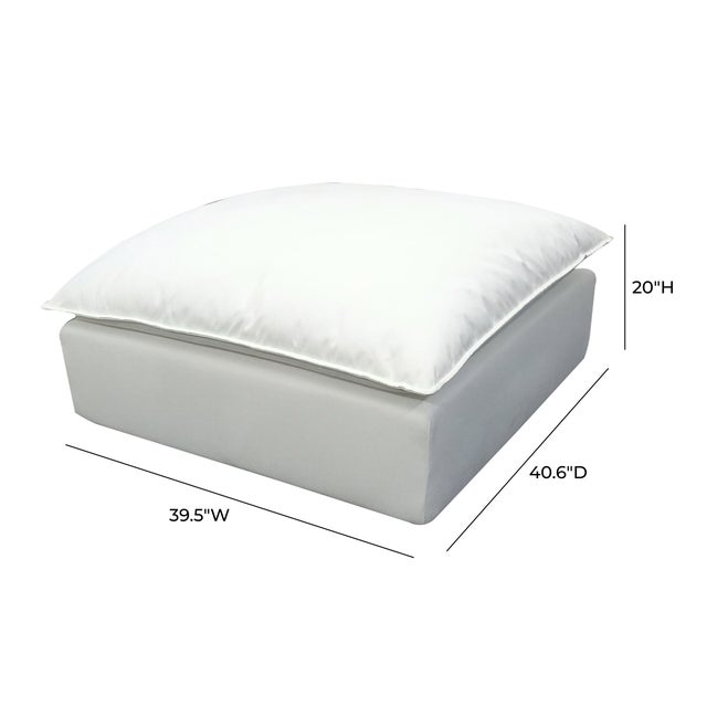 Cali Pearl Performance Fabric Ottoman For Sale - Image 4 of 6