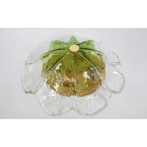 Large Green Toned Murano Glass Ceiling Fixture from Kaiser Idell / Kaiser Leuchten, Germany, 1970s For Sale - Image 4 of 12