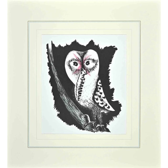Jean Lurçat, Owl, Original Lithograph, 1948 For Sale - Image 3 of 3
