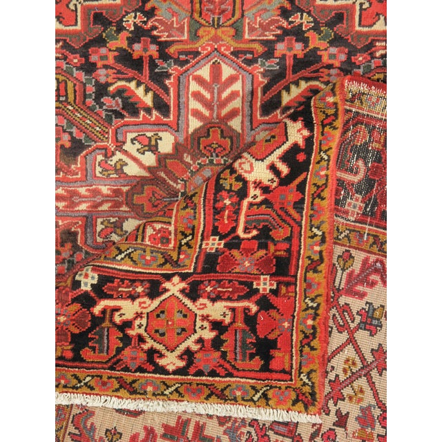 1980s Vintage Hand-Knotted Persian Heriz Rug 8'4" X 11'5" For Sale - Image 5 of 6