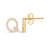 Contemporary 10K Yellow Gold 1/10 Cttw Diamond 'Q' Initial Stud Earring For Sale - Image 3 of 5