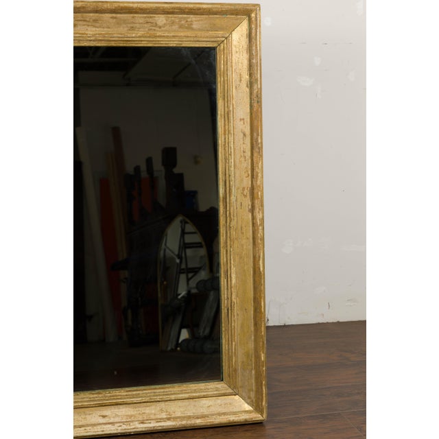 19th Century French Painted Wood Rectangular Mirror with Rustic Character For Sale - Image 12 of 12