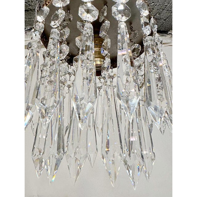 Traditional 1950s Italian Brass Upside Down Layered Cake Chandelier For Sale - Image 3 of 8