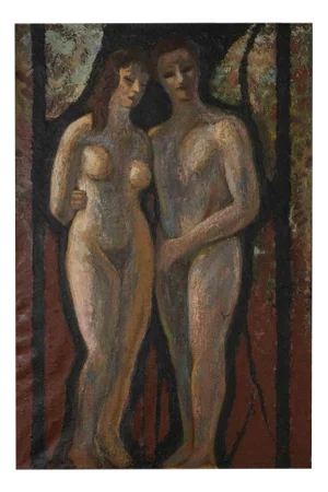 After Edgar Stoebel, The Couple, Oil Painting, Mid-20th Century