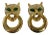 Vintage Panther Motif Dangle Earclips Gold Tone For Sale
