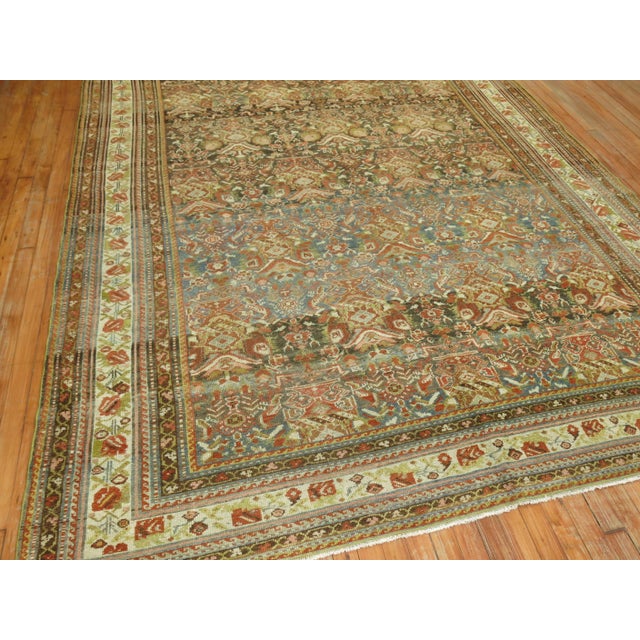 Brown Room Size Antique Persian Malayer Rug For Sale - Image 4 of 10