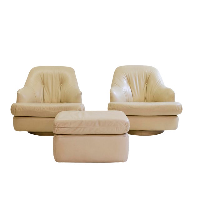 Milo Baughman For Directional Lounge Chairs And Ottoman Chairish