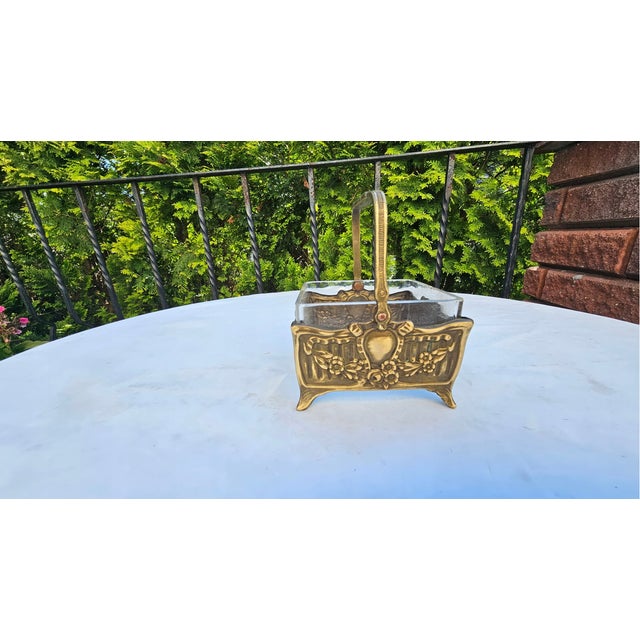 Metal Art Nouveau Brass Bowl by U. Ehrig, 1890s For Sale - Image 7 of 8